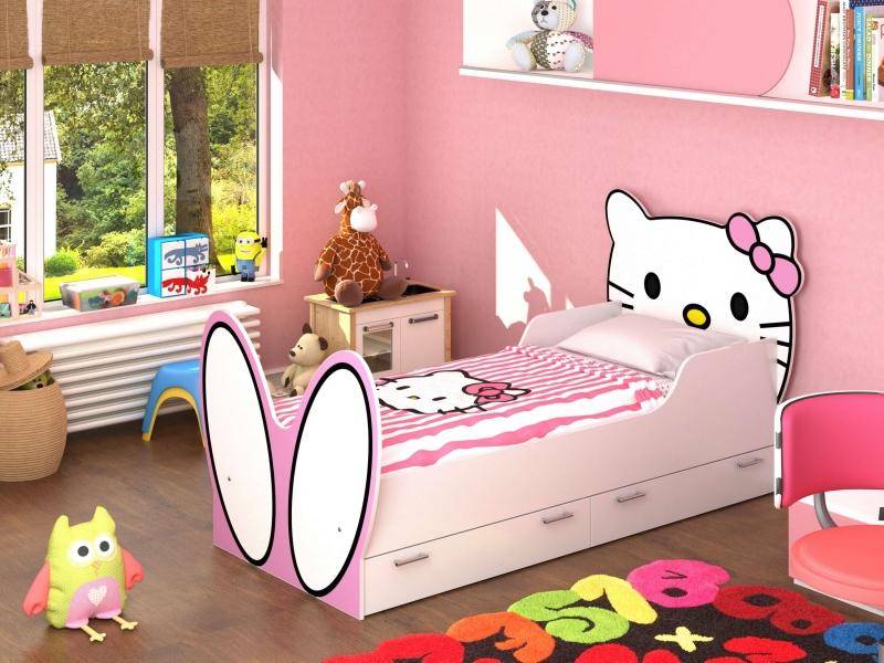 кровать hello kitty! с бязевым матрацем в Симферополе