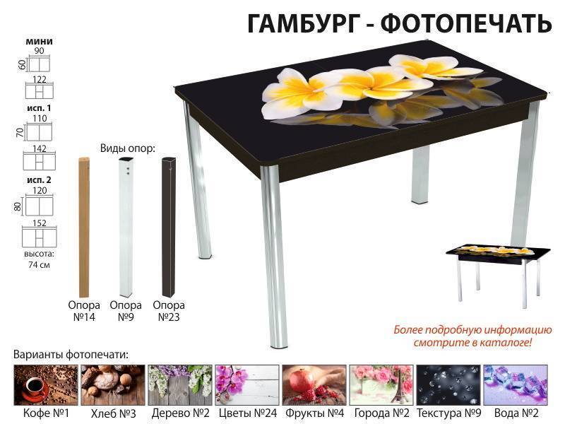 стол обеденный гамбург фотопечать в Симферополе