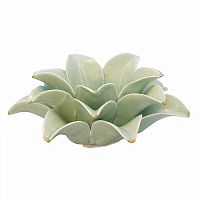 подсвечник керамический в виде лотоса с золотыми лепестками flower lotus pale green medium, 12 см в Симферополе