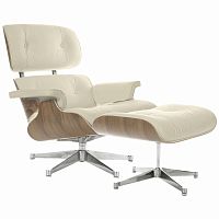 кресло eames style lounge chair & ottoman кремовое в Симферополе