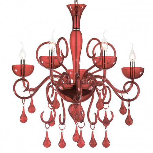 подвесная люстра ideal lux lilly sp5 rosso в Симферополе