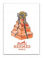 постер hermes подарочные коробки на белом фоне, а3 в Симферополе