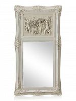 зеркало настенное прямоугольное в высокой белой раме францини distressed chalk white в Симферополе