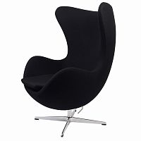 кресло arne jacobsen style egg chair черное в Симферополе