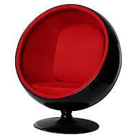 кресло eero ball chair черно-красное в Симферополе