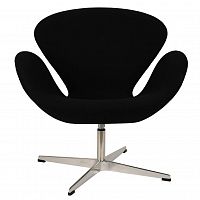 кресло arne jacobsen style swan chair черная шерсть в Симферополе