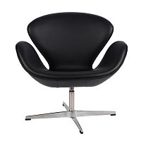 кресло arne jacobsen style swan chair черное в Симферополе