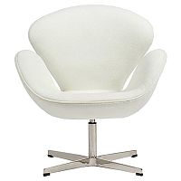 кресло swan chair кашемир белое в Симферополе