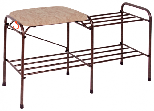 подставка для обуви 2-х полочная 80 с сиденьем,цвет сиденья бежевый медный антик; в Симферополе