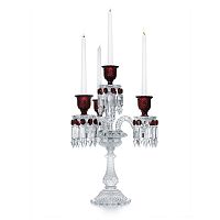 канделябр хрустальный с красными вставками на 4 свечи baccarat 3+1 от delight collection, 60 см в Симферополе