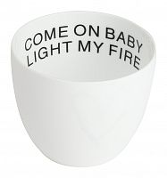 подсвечник белый фарфоровый с надписью внутри come on baby light my fire, 6,5 см в Симферополе