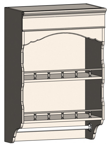 шкаф с полками и фигурным основанием навесной марсель молочно-белый в Симферополе