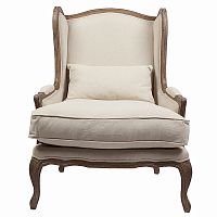 кресло мягкое с ушами lorraine chair with burlap бежевое в Симферополе