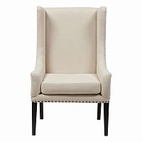 кресло мягкое с ушами белое nailhead fabric armchair в Симферополе