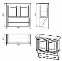 шкафчик навесной с двумя полками провинция с состариванием в Симферополе