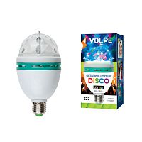 светодиодный светильник-проектор (09839) volpe disko uli-q301 03w/rgb/e27 white в Симферополе