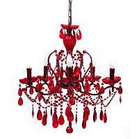 люстра 19th c. rococo iron & smoke crystal round (красная) красная в Симферополе