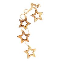 гирлянда новогодняя подвесная звезды деревянные с отверстием wooden stars, 65 см в Симферополе