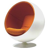 кресло eero ball chair бело-оранжевое в Симферополе