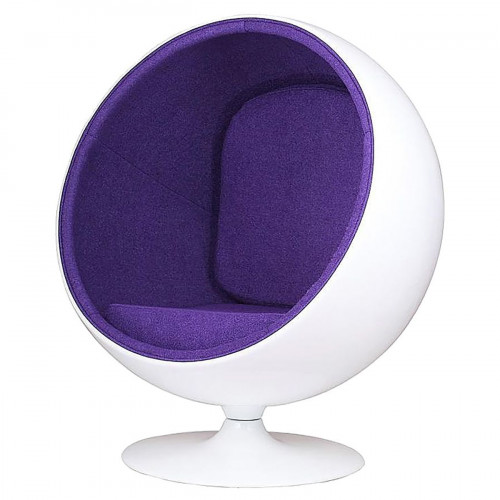 кресло eero ball chair бело-фиолетовое в Симферополе