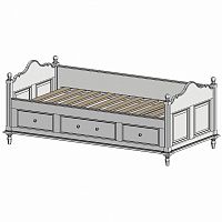 кровать-кушетка 90х190 с ящиками белая нордик в Симферополе