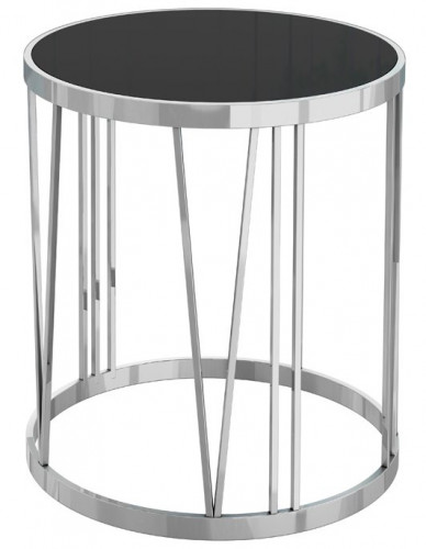 стол журнальный silver drum хром, черный в Симферополе