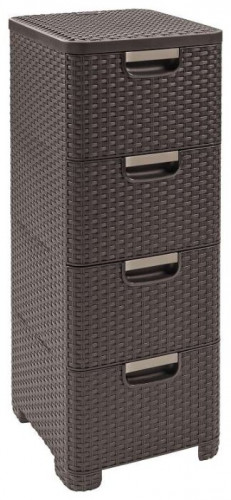 комод c 4 отделениями rattan style тёмно-коричневый в Симферополе
