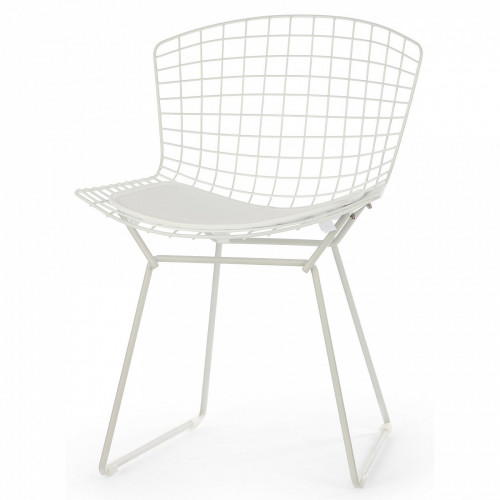стул bertoia side кожаный standart белый в Симферополе