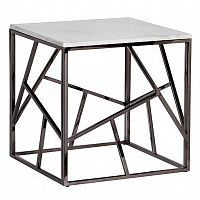 стол журнальный black chrome cube 55*55*56 см хром, белый в Симферополе